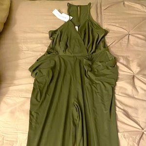 BCBG Dark Olive Jumpsuit Small